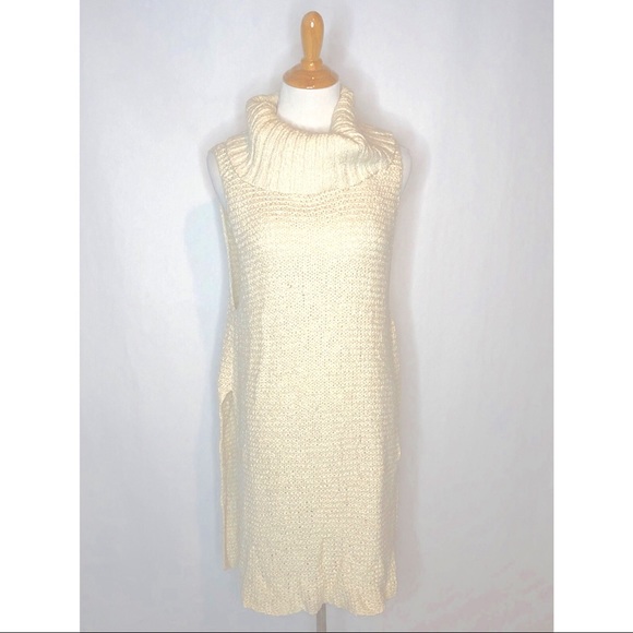 Free People Cream Open Knit Sleeveless Sweater xs - Picture 2 of 8